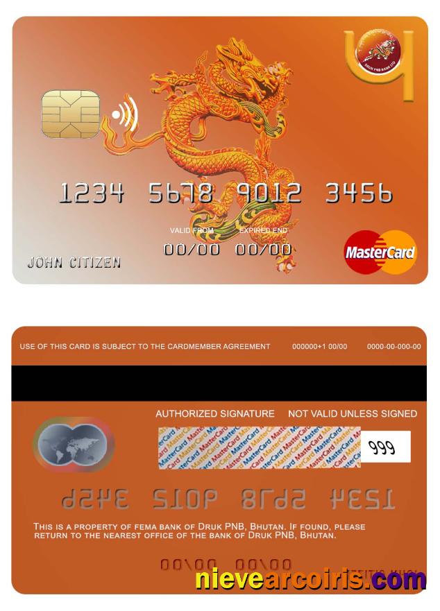 Bhutan Druk PNB bank mastercard